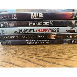 Will Smith DVD 5 Movie Lot Bundle MIB Hancock Pursuit Of Happyness I Am Legend